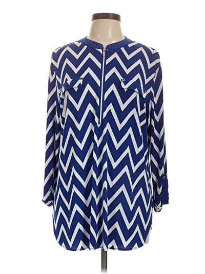 Pre-owned Nygard Long Sleeve Blouse In Blue