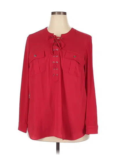 Pre-owned Nygard Long Sleeve Blouse In Red