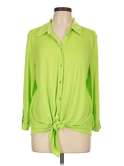 Pre-owned Nygard Long Sleeve Polo Shirt In Green