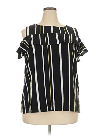 Pre-owned Nygard Short Sleeve Blouse In Black