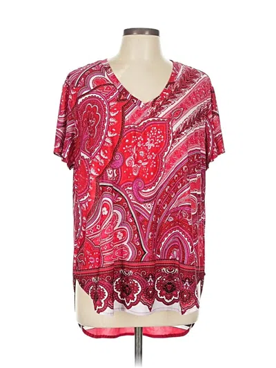 Pre-owned Nygard Short Sleeve Blouse In Red