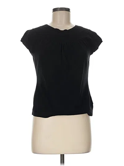 Pre-owned Nygard Short Sleeve Top Black Keyhole Neckline Tops