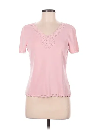 Pre-owned Nygard Short Sleeve Top Pink Sweetheart Neckline Tops