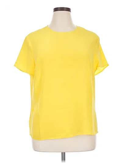 Pre-owned Nygard Short Sleeve Top Yellow Crew Neck Tops