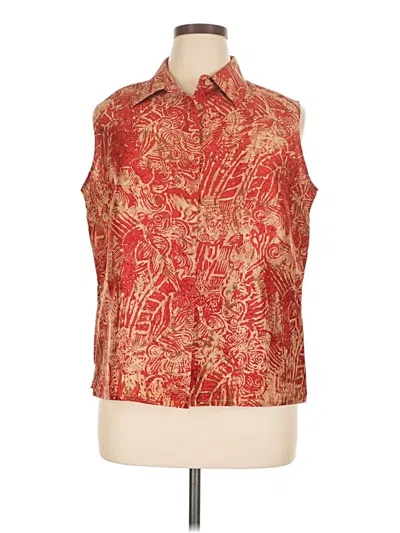 Pre-owned Nygard Sleeveless Button Down Shirt In Red
