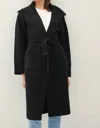 Nyland Adrienne Coatigan With Floppy Collar In Black In Black