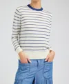 Nyland Calla Pullover Sweater In White/navy In Multi