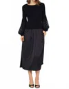 Nyland Daisybelle Long Sleeve Sweater And Dress Set In Black In Black