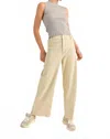 Nyland Effie Straight Wide Leg Denim Pants In Beige In Neutral