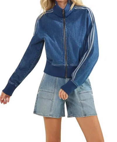 Nyland Ilsabet Athletic Striped Jacket In Med Denim In Multi