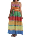 Nyland Kamari Color Block Pleated Cami Midi Dress In Multi In Multi