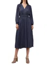 Nyland Marianne Pleated Midi Dress In Dark Slate In Multi