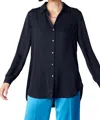 NYLAND MARION LONGSLEEVE SPREAD COLLAR BUTTON DOWN SHIRT IN BLACK