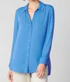Shop Nyland Marion Longssleeve Spread Collar Button Down Shirt In Azure Blue