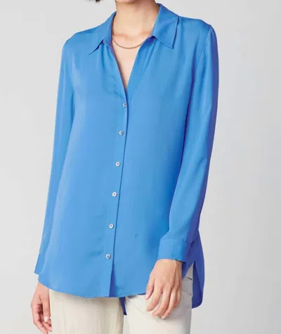 Nyland Marion Longssleeve Spread Collar Button Down Shirt In Azure Blue