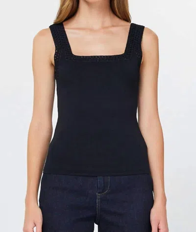 NYLAND MONET SQUARE NECK SWEATER TANK TOP IN BLACK