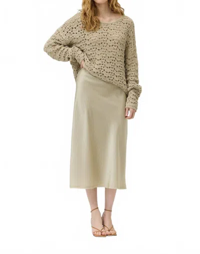 Nyland Raine Satin Mermaid Fit Skirt In Sage Brush In Neutral