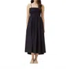Nyland Rikki Smocked Top Maxi Dress In Black In Black