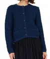 Nyland Rose Long Sleeve Cardigan With Pockets In Navy In Blue