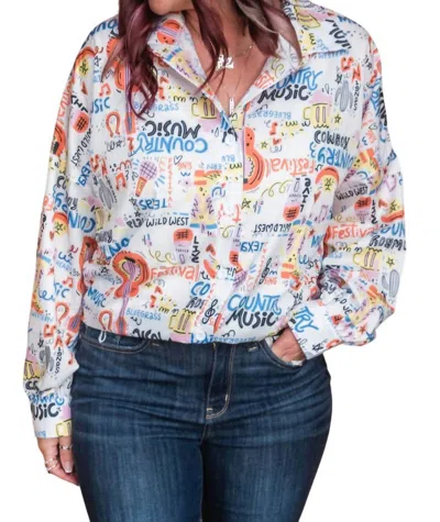 Nylon Apparel Music City Guitar Button Up In Multi