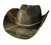 Nymf By Collette Women's Marbled Straw Cowboy Hat In Black In Gold