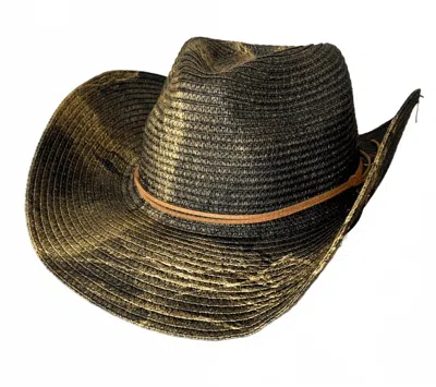 Nymf By Collette Women's Marbled Straw Cowboy Hat In Black
