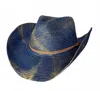 Nymf By Collette Women's Marbled Straw Cowboy Hat In Navy In Blue