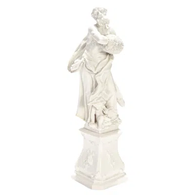 Pre-owned Nymphenburg Porcelain Large Blanc De Chine Nymphenburg Figurine Of Winter By Auliczek In Sand