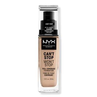 Nyx Professional Makeup Can't Stop Won't Stop 24hr Full Coverage Matte Foundation - Light Ivory In White
