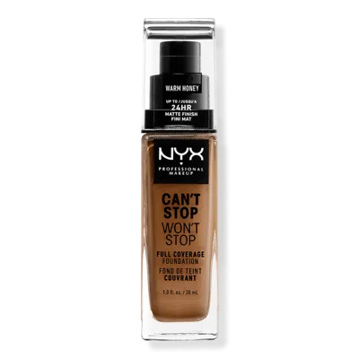 Nyx Professional Makeup Can't Stop Won't Stop 24hr Full Coverage Matte Foundation - Warm Honey In Brown
