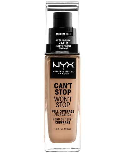 Nyx Professional Makeup Can't Stop Won't Stop Full Coverage Foundation, 1-oz. In . Medium Buff (beige,golden Warm Underto