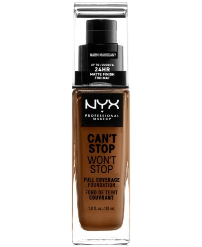 Nyx Professional Makeup Can't Stop Won't Stop Full Coverage Foundation, 1-oz. In . Warm Mahogany (medium Deep,golden Warm