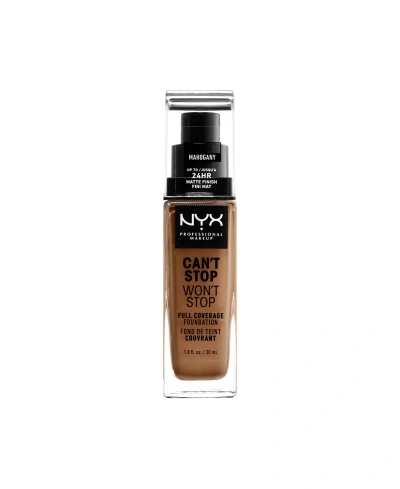 Nyx Professional Makeup Can't Stop Won't Stop Full Coverage Foundation, 1-oz. In Mahogany (medium Deep,pink Undertone)