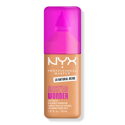 Nyx Professional Makeup Make 'em Wonder, 24h Soft Matte Foundation - Natural Beige In Transparent