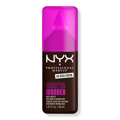 Nyx Professional Makeup Make 'em Wonder, 24h Soft Matte Foundation - Rich Cocoa In Brown
