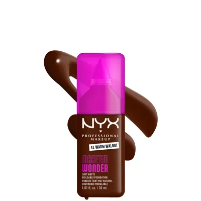 Nyx Professional Makeup Make 'em Wonder, 24h Soft Matte Foundation (various Shades) - Warm Walnut In Brown