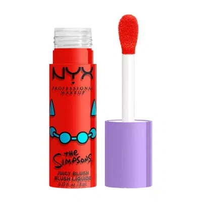 Nyx Professional Makeup Simpsons Collab Saucy Sisters' Fat Cheeks Juicy Liquid Blush In Red