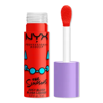Nyx Professional Makeup Simpsons Collab Saucy Sisters' Fat Cheeks Juicy Liquid Blush - Snarky Scarlet - Snarky Scarlet In Red