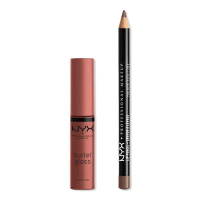 Nyx Professional Makeup Slim Lip Pencil & Butter Gloss Duo Kit - Slim Lip Pencil In Espresso & Butter Gloss In Praline