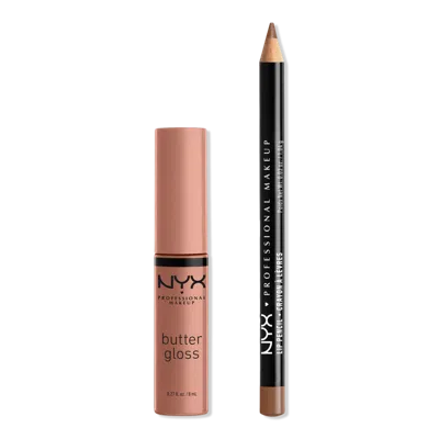 Nyx Professional Makeup Slim Lip Pencil & Butter Gloss Duo Kit - Slim Lip Pencil In Nude Truffle & Butter Gloss In Madeline