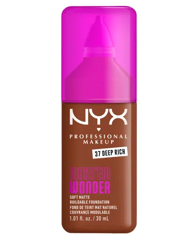 Nyx Professional Makeup Wonder Foundation, 0.84 Oz. In Brown