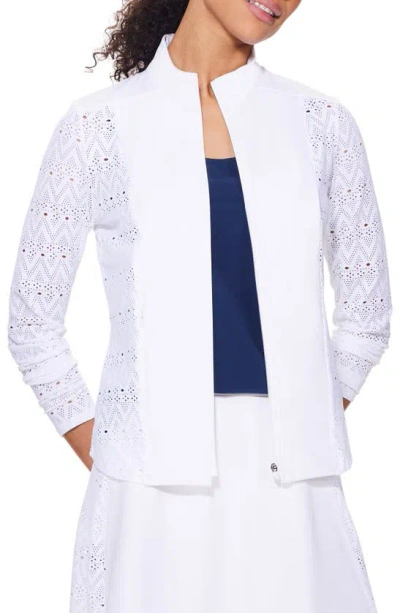 Nz Active By Nic+zoe Active Lace Jacket In Paper White