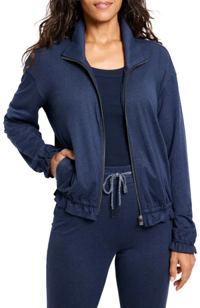 Nz Active By Nic+zoe Brushed Flow Zip Jacket In Ink