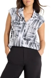 Nz Active By Nic+zoe City Blocks Tech Stretch Polo In Black Multi