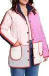 Nz Active By Nic+zoe Colorblock Reversible Quilted Jacket In Pink Multi