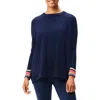 Nz Active By Nic+zoe Cool Down Color Pop Sweater In Indigo Multi