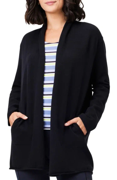 Nz Active By Nic+zoe Cool Down Open Front Cardigan In Black Onyx