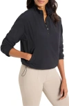 Nz Active By Nic+zoe Cool Down Stretch Half-zip Top In Black Onyx