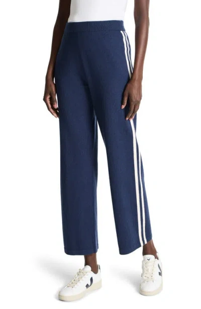 Nz Active By Nic+zoe Cool Down Wide Leg Cotton Blend Track Pants In Ink