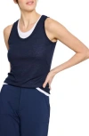 Nz Active By Nic+zoe Gauzy Double Layer Tank In Blue